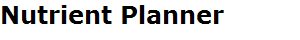Nutrient Planner
