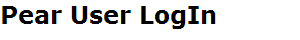 Pear User LogIn